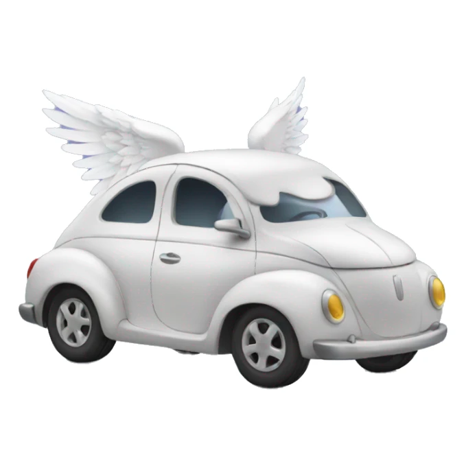 Car with angel sticker