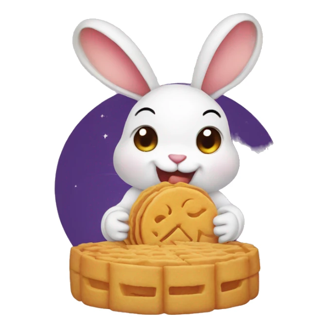 rabbit eat moon cake sticker