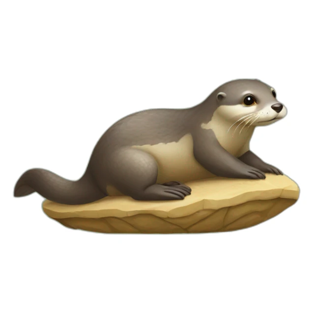 Loutre sur tortue  sticker