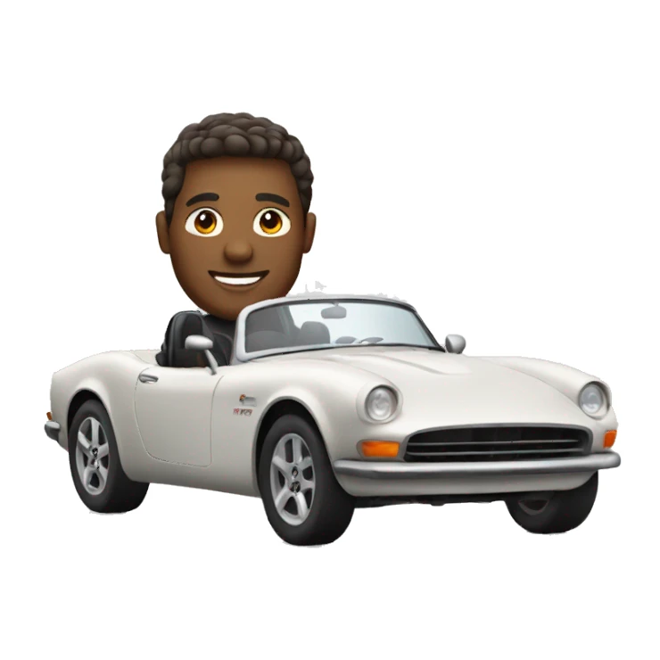 man driving sports car sticker