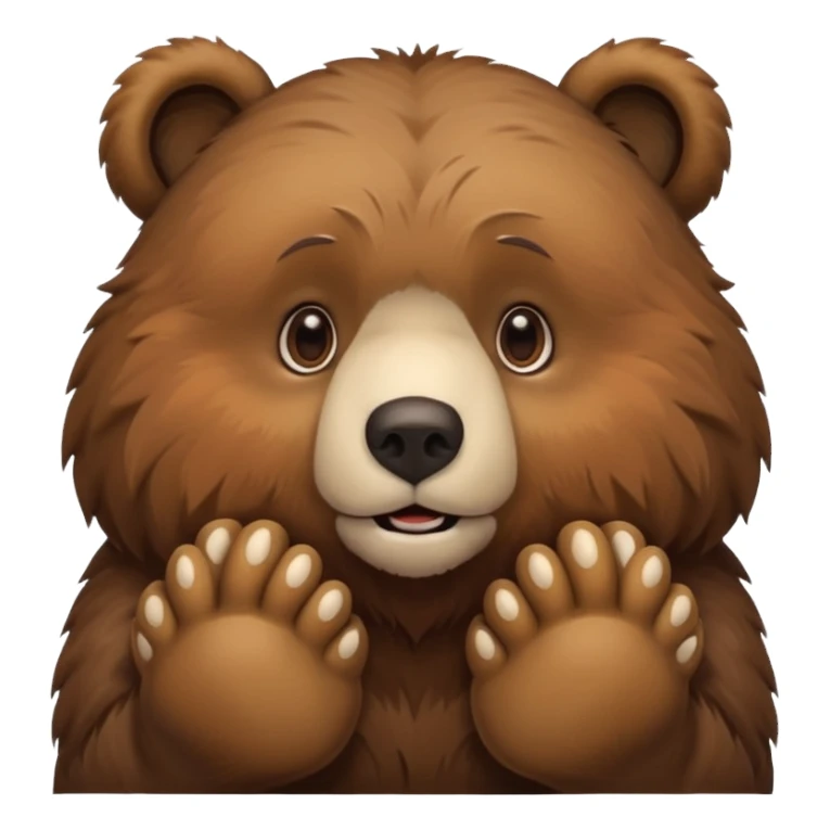Coy bear hiding his face with paws sticker