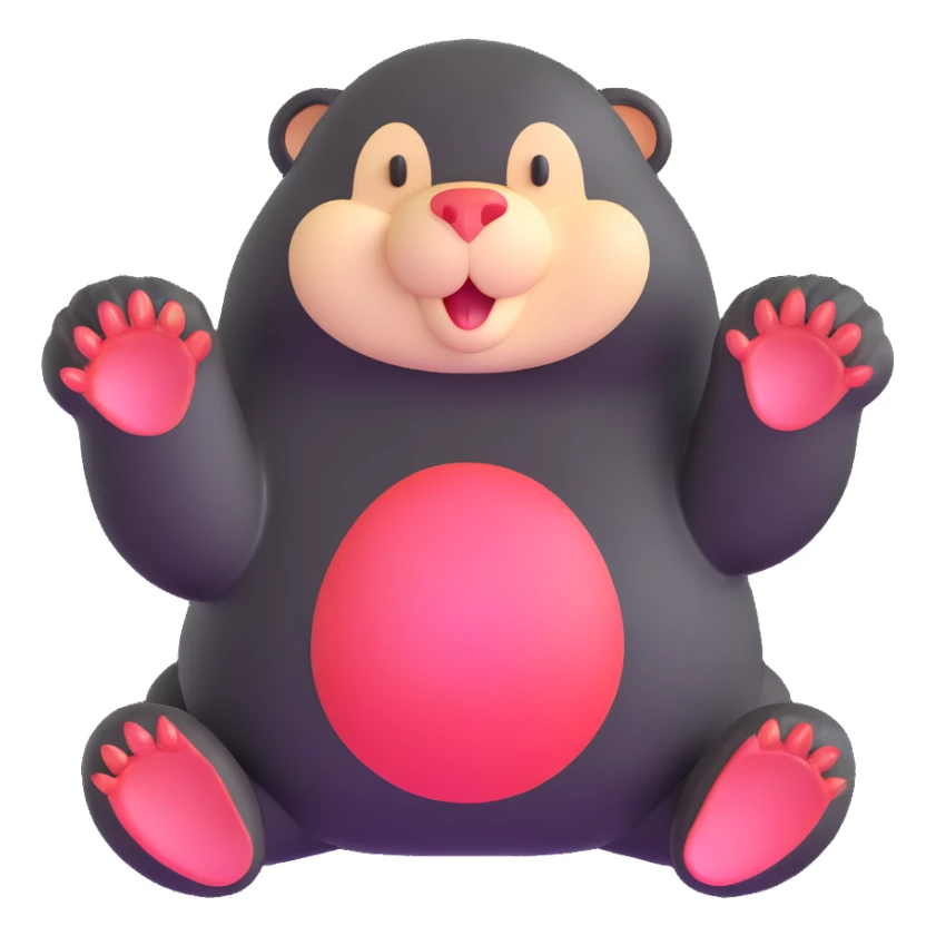 cute mole with large paws sticker
