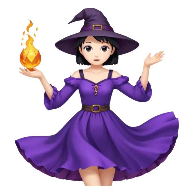 crie uma bruxinha de anime dançando sticker