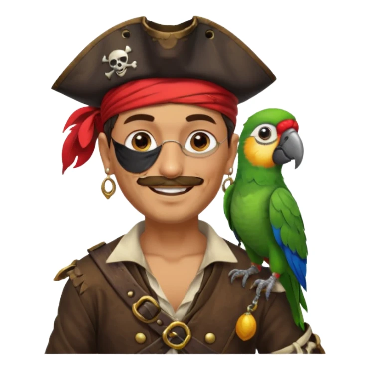 pirate and parrot sticker