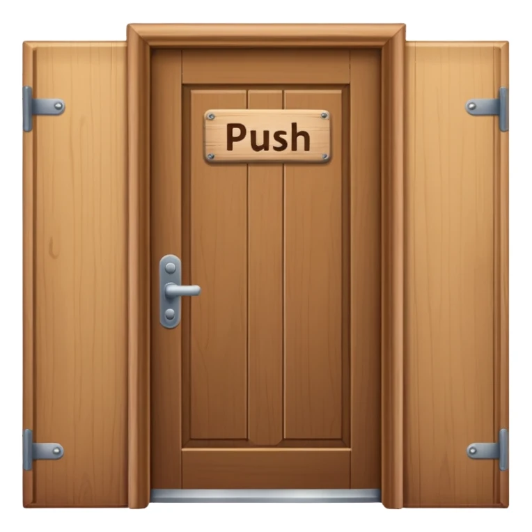 Door with a sign push sticker