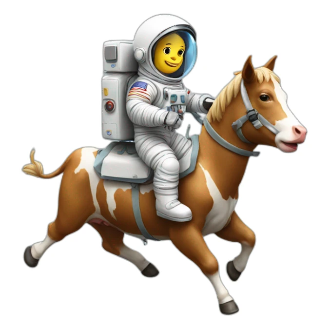 astronaut riding on cow sticker