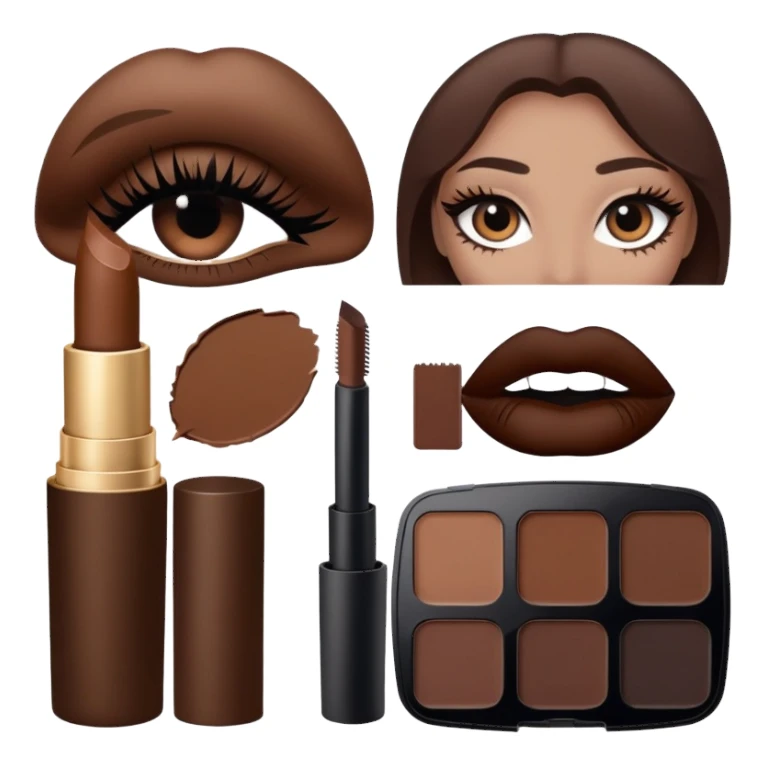 Brown makeup products sticker