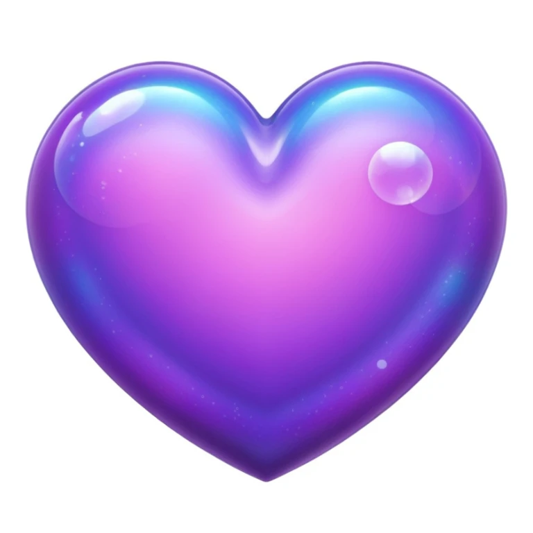 purple heart with a bubble texture sticker