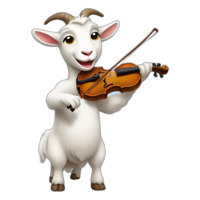 Cute goat playing violin sticker
