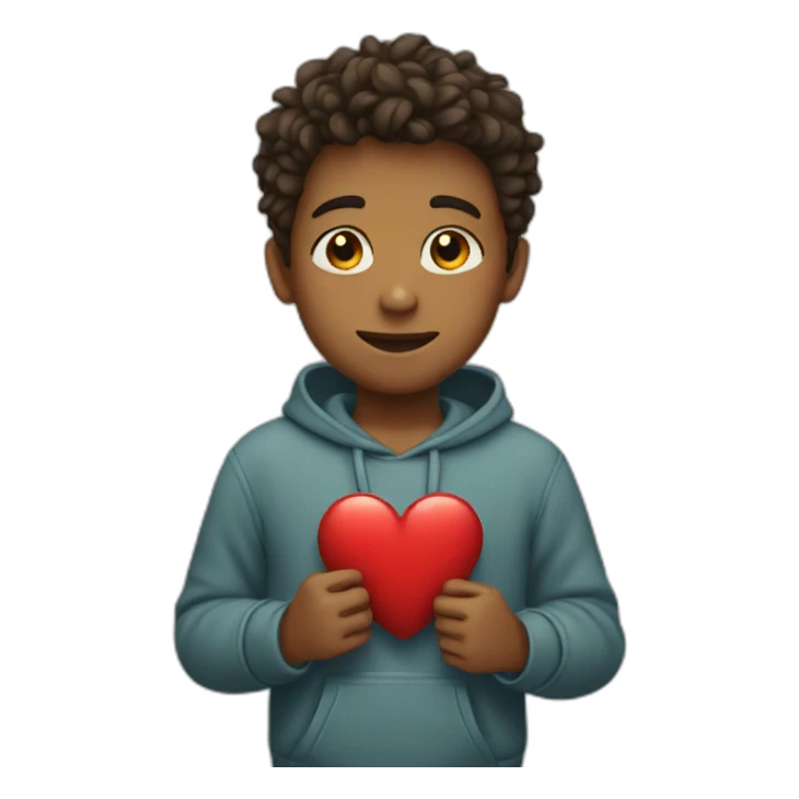 Boy with heart sticker