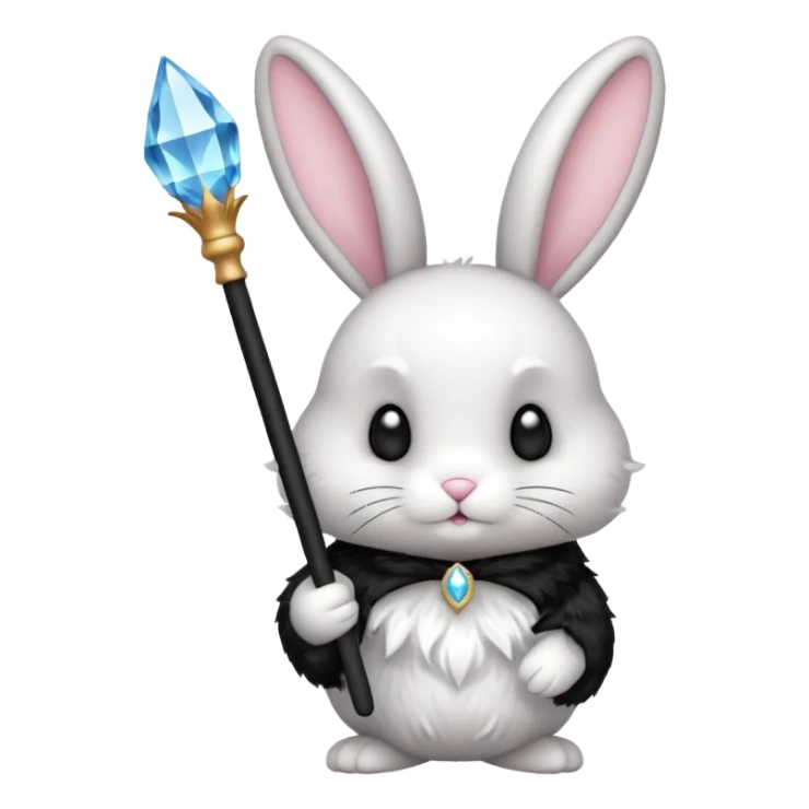 Bunny with black wand cristal  sticker