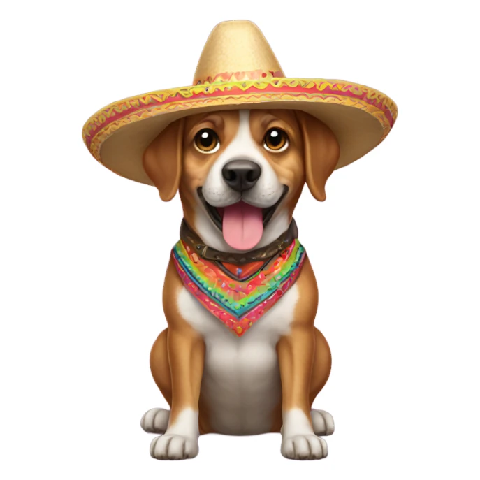 Dog with sombrero sticker
