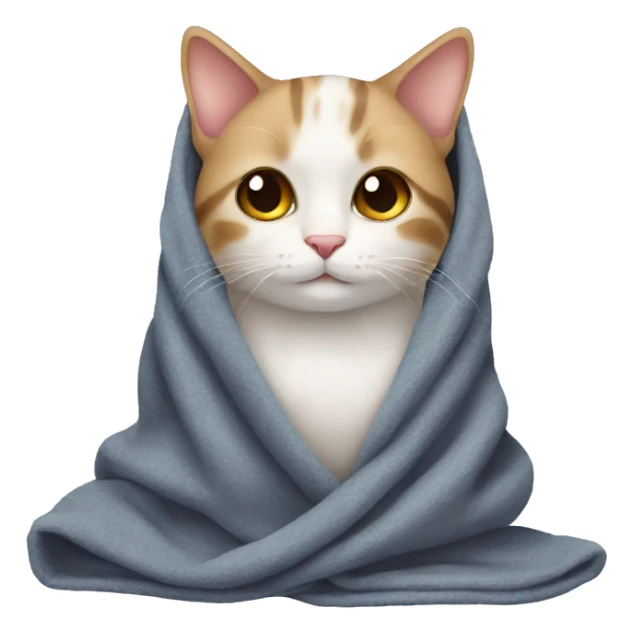 Cute cat with a blanket on it sticker