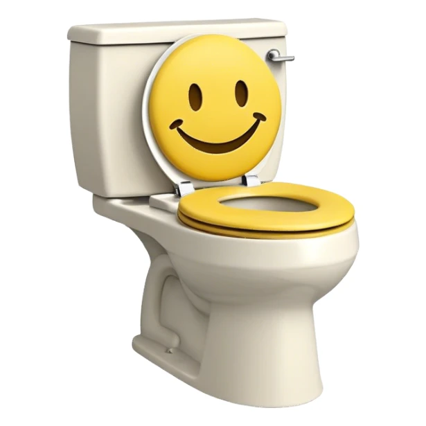 Smiley face on toliet sticker