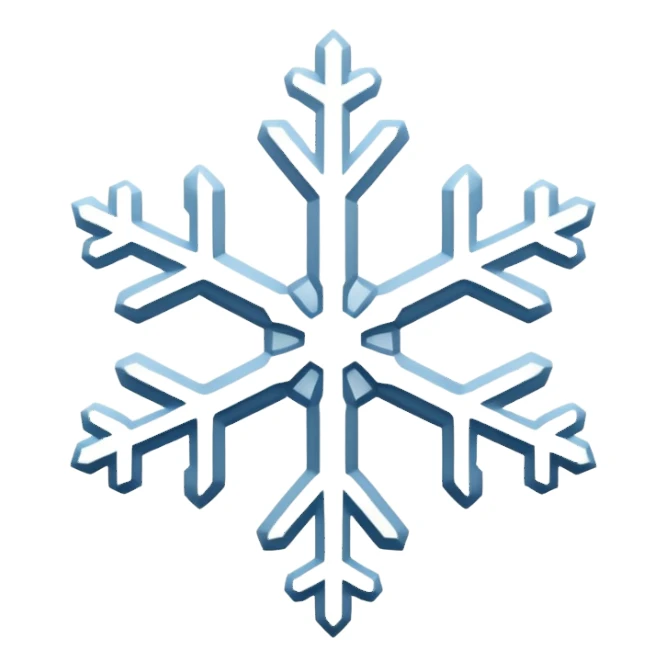aesthetic white snowflake in chibi style sticker