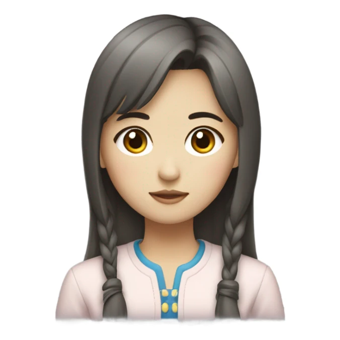 Korean girl with side bangs sticker