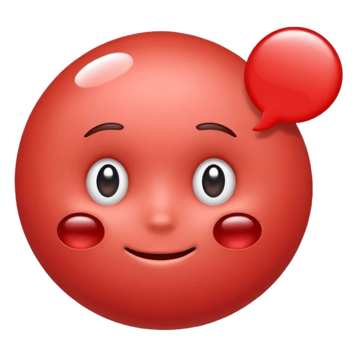 red blood cell with a speech bubble saying bye sticker