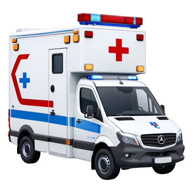 Ambulance - Mercedes-Benz Sprinter (Model Year: 2018) (Iconic Colour: White with red and blue markings) sticker