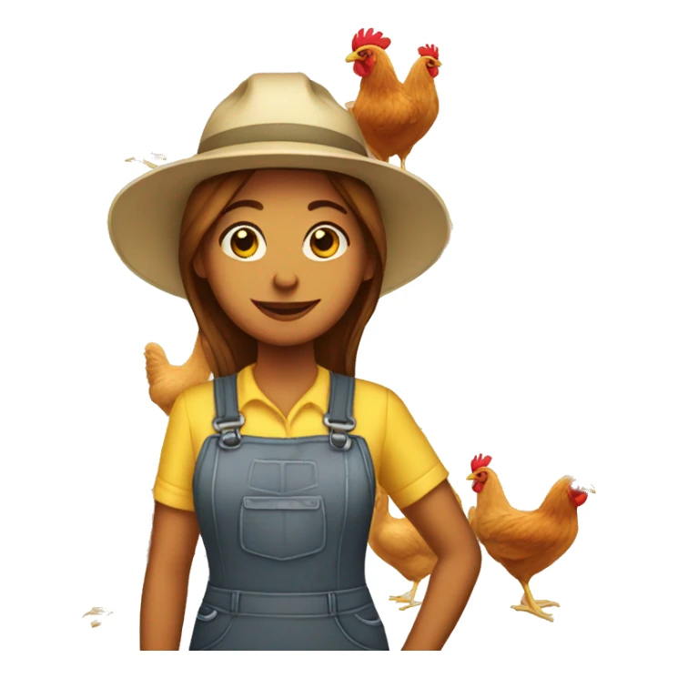 Female Chicken farm worker sticker