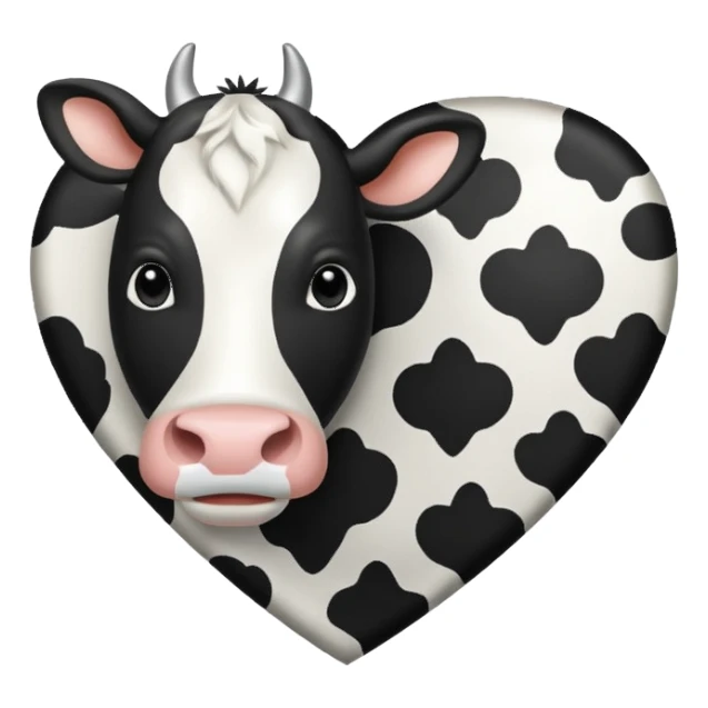Cow print heart  sticker
