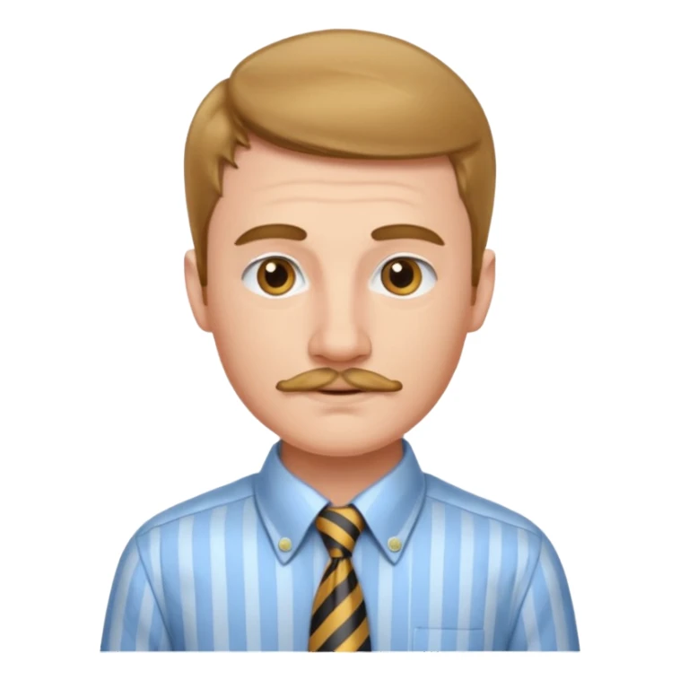 Young man with thin mustache & striped tie sticker