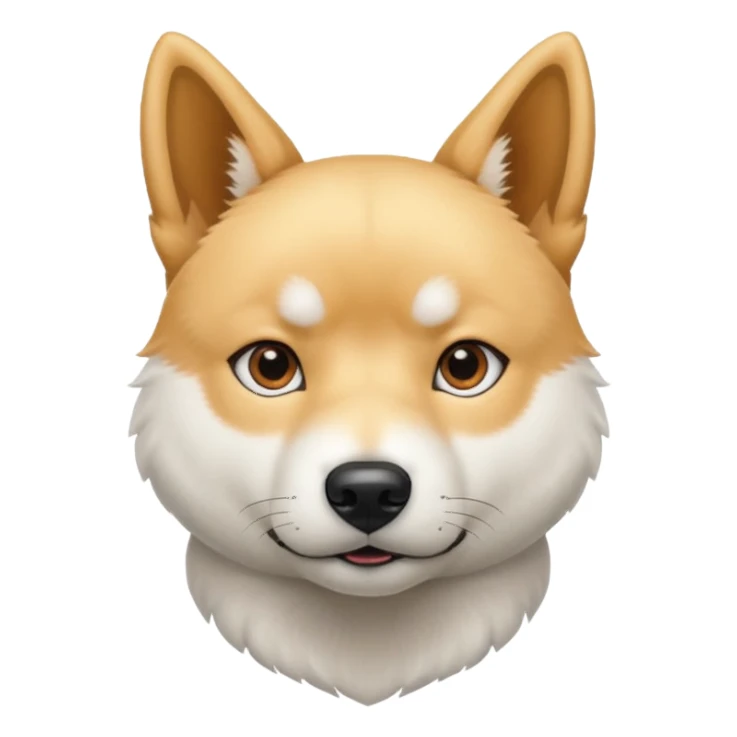 White Jindo dog has sharp face line sticker