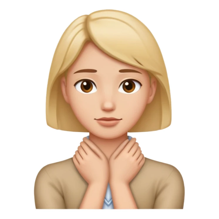 Person with hands crossed on neck sticker