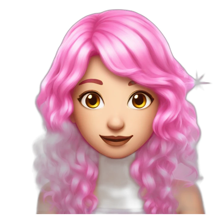 pink hair fae magic lights sticker