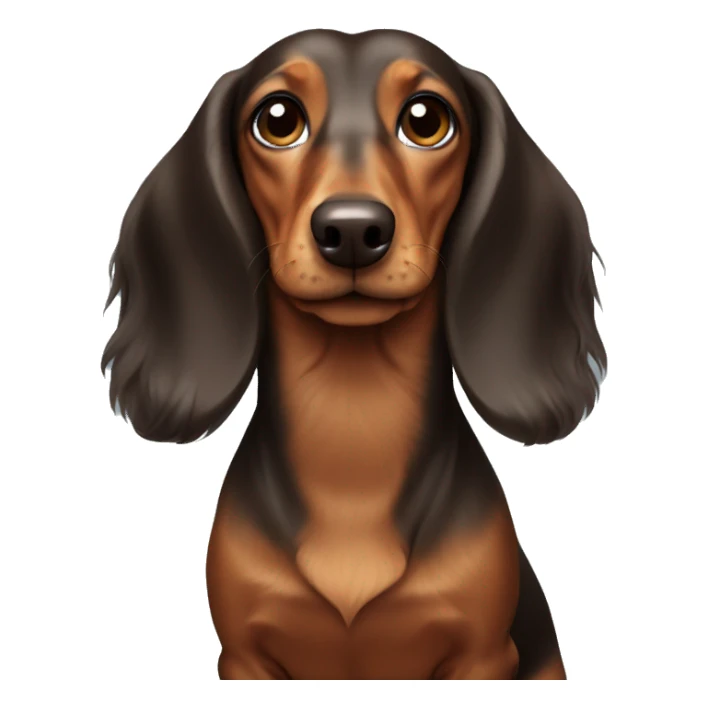 Brown long hair dachshund  sticker