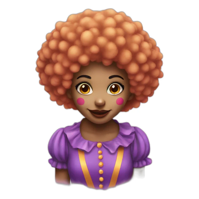 clown girl with afro sticker