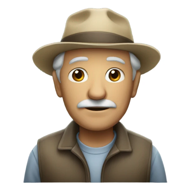 old man with hat and vehicle sticker