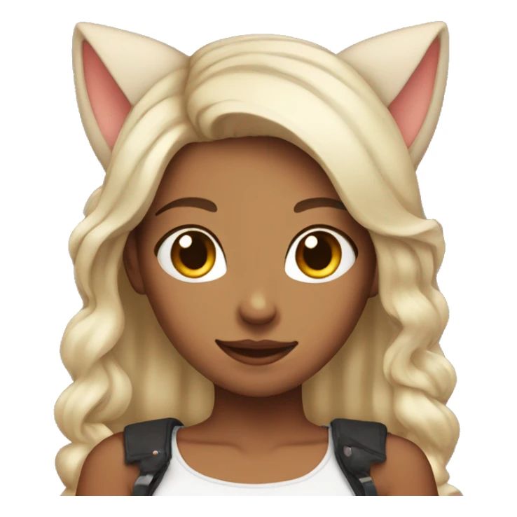 Cute girl with cat ears sticker