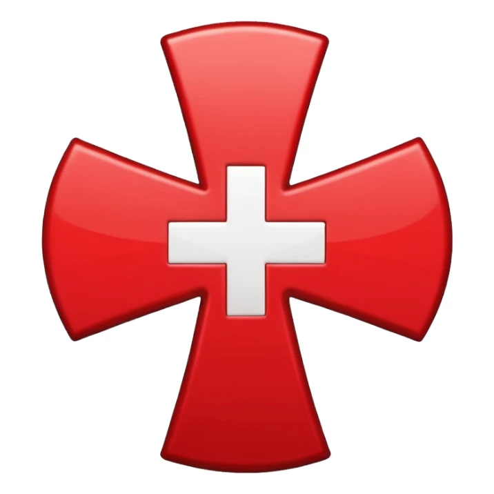 red medical cross symbol on a white background sticker