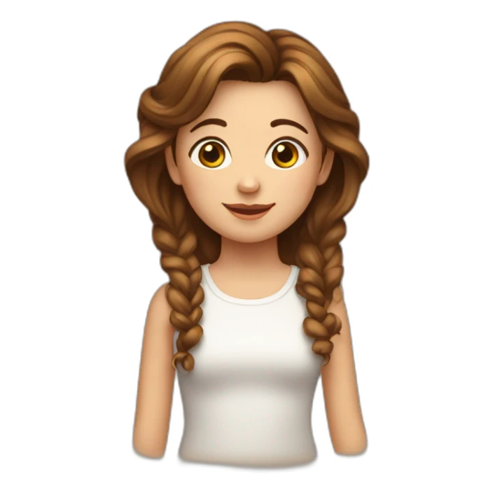 Meisje kort bruinhaar sticker