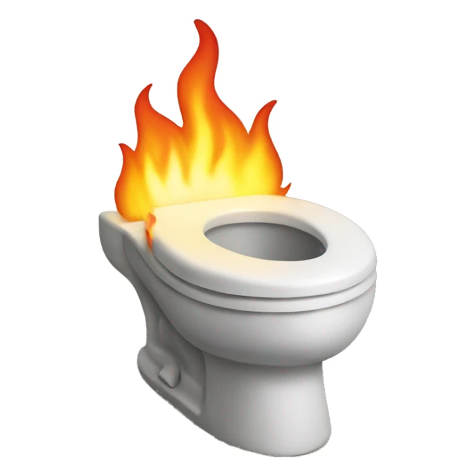 Toilet on fire sticker