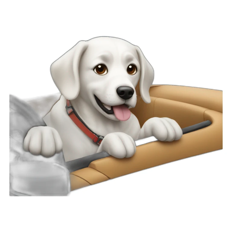 A dog driving the car sticker