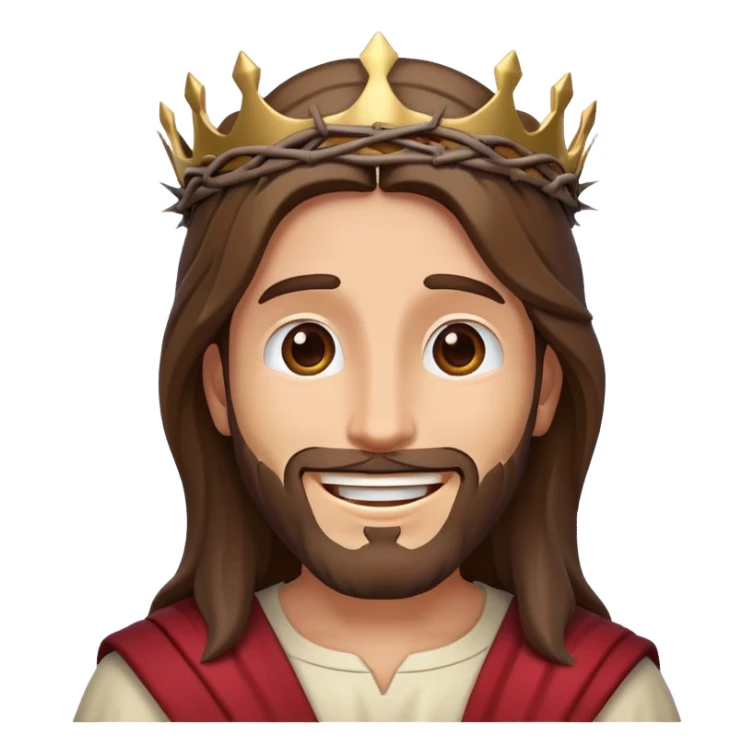 Jesus crown with expressive emoji face sticker