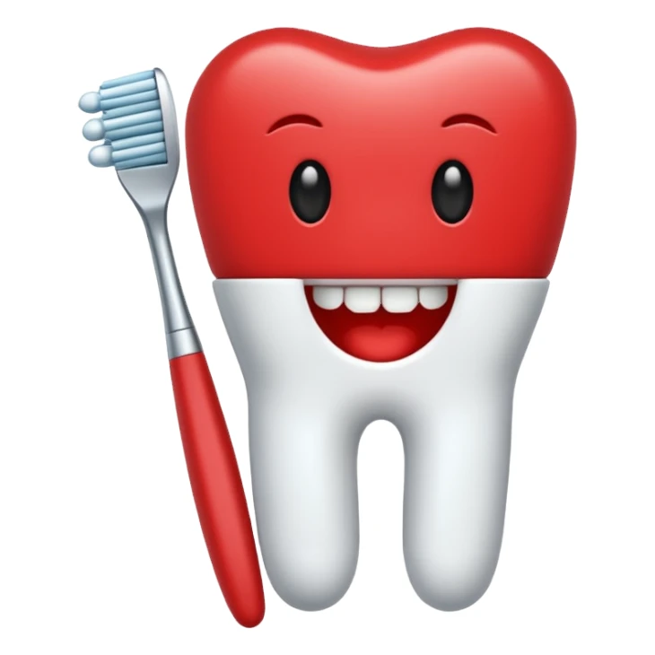 cepillo de dientes rojo sin cara sticker