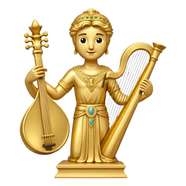 musician statue gold sticker