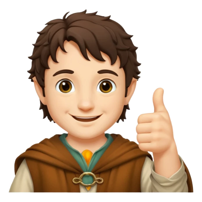 Frodo from lord of the ring doing a thumb up sticker
