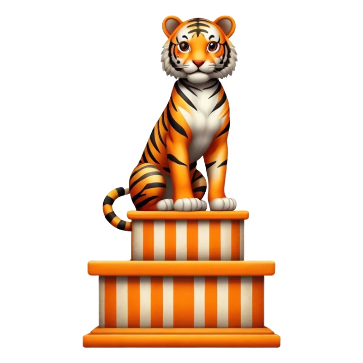 Vintage circus tiger on podium sticker