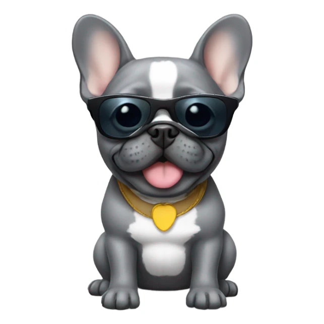 Gray Frenchie wearing sunglasses sticker