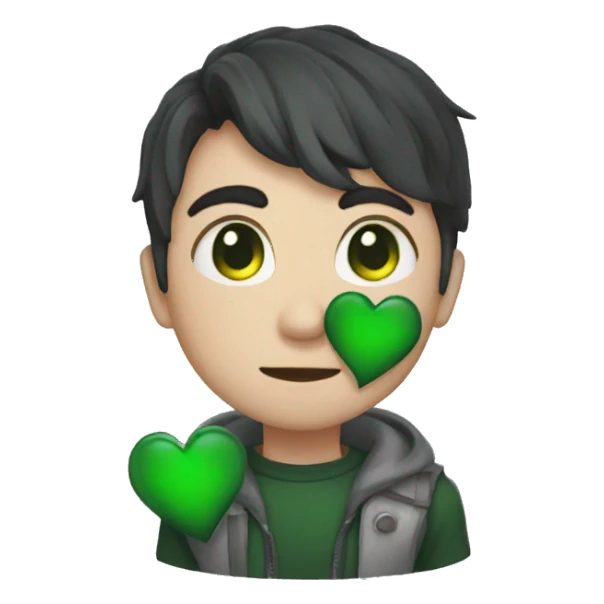 Dark saga green heart sticker