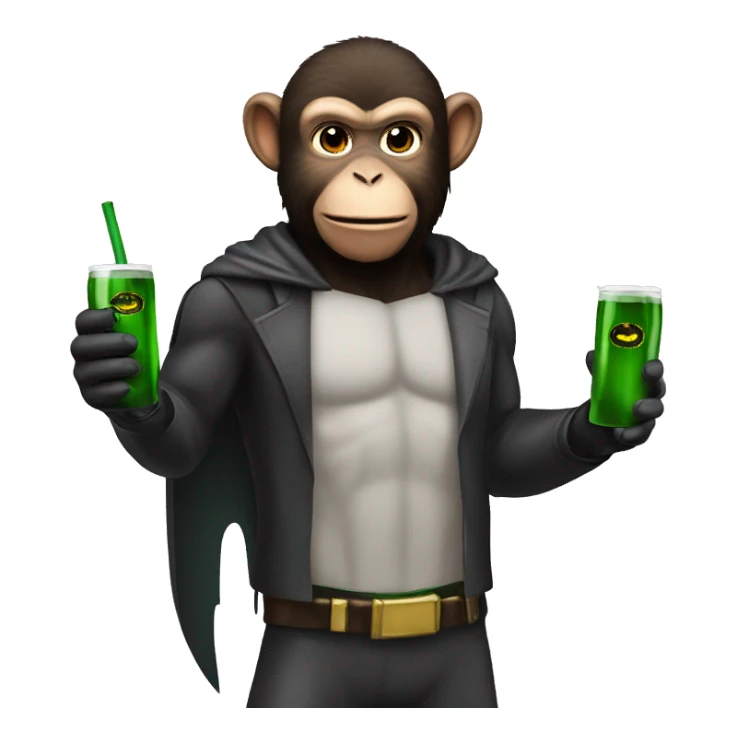 Monkey batman with jägermister in hand sticker