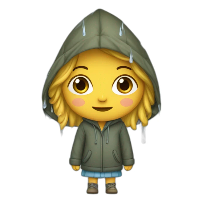 Fille sous la pluie sticker