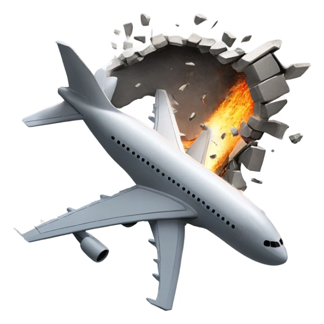 Plane hitting wall sticker