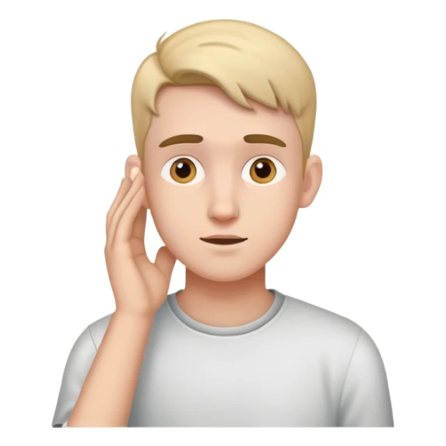 young man hearing impairment sticker