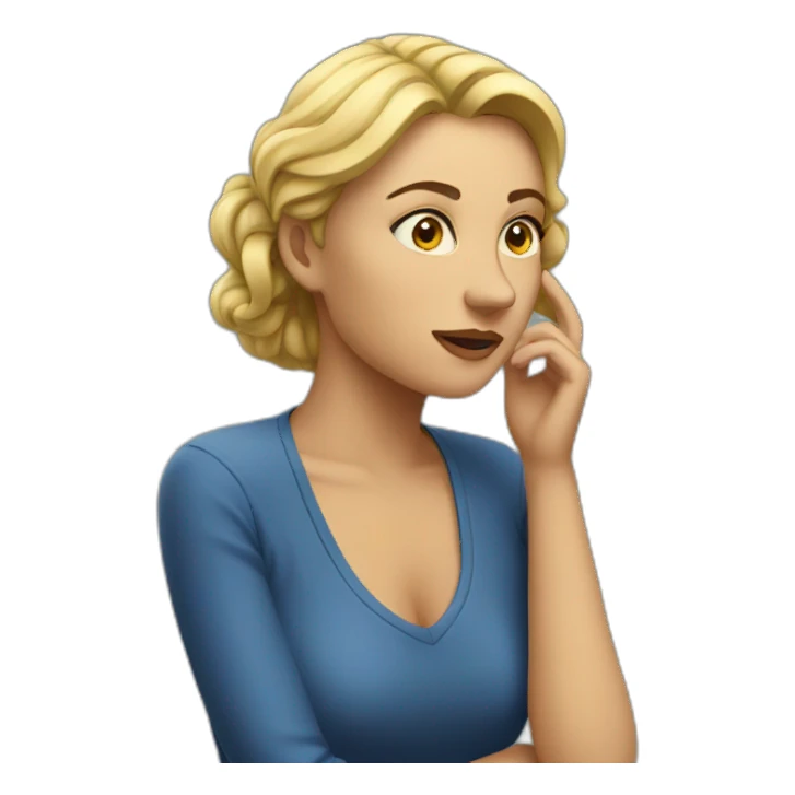 woman thinking sticker