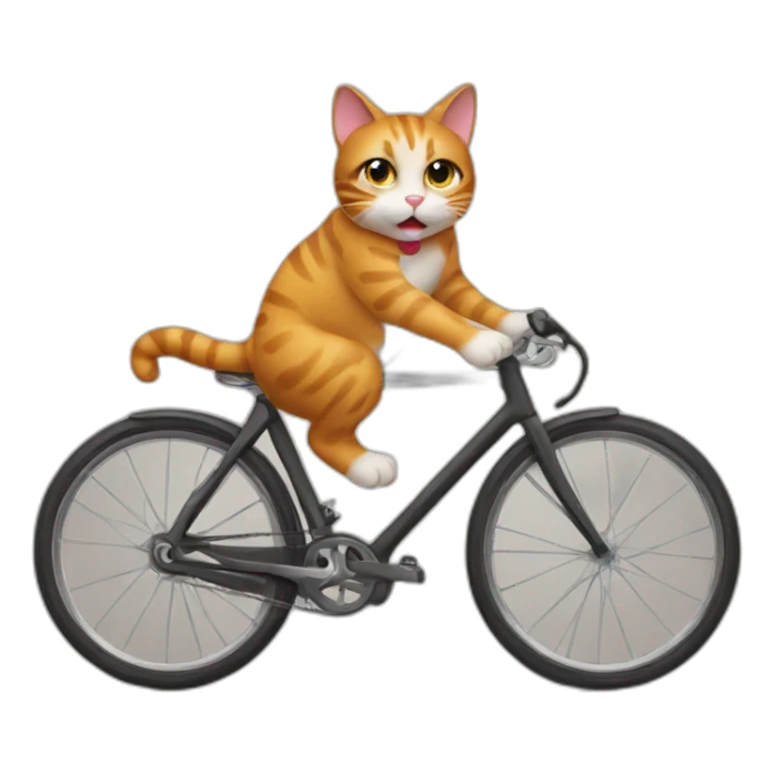 Cat on bike sticker