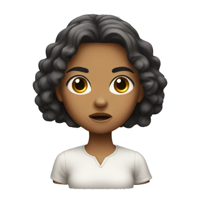 girl with cute anger  sticker